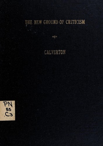 Cover for The new ground of criticism