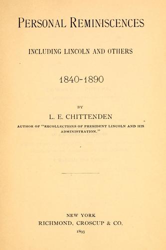 Cover for Personal reminiscences