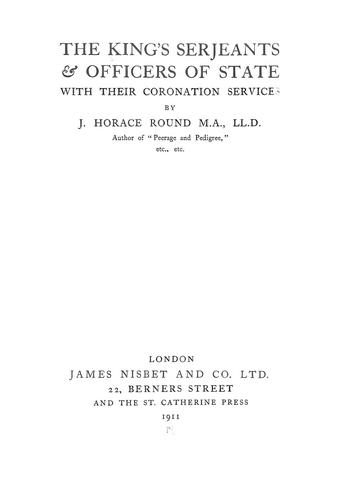 Cover for The king's serjeants & officers of state