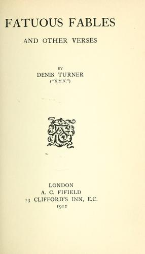 Cover for Fatuous fables, and other verses.