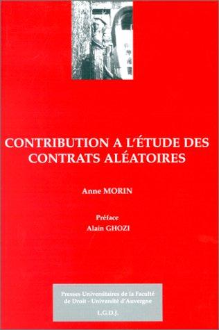 Cover for Contribution à l'étude des contrats aléatoires