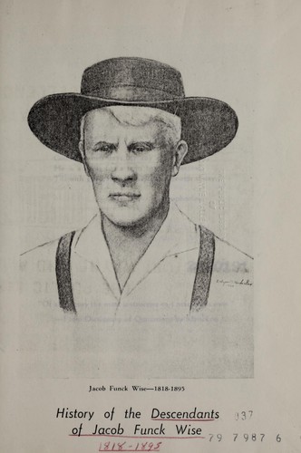 Cover for History of the descendants of Jacob Funck Wise