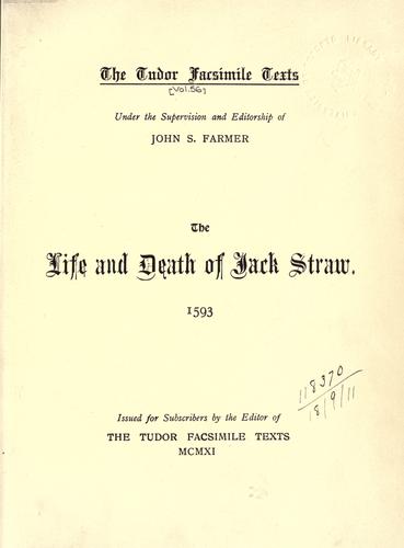 Cover for The life and death of Jack Straw.  1593.