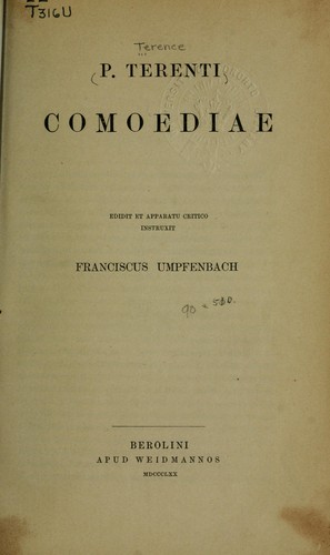 Cover for Comoediae