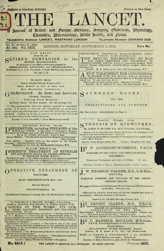 Cover for Contributions to the study of shell shock