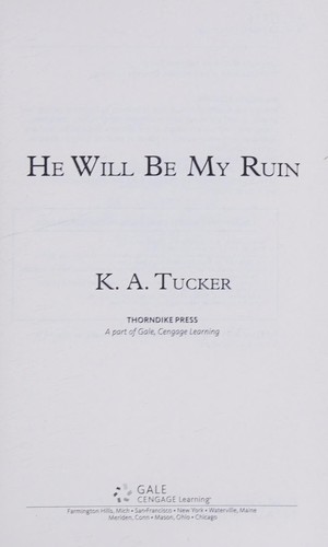Cover for He Will Be My Ruin