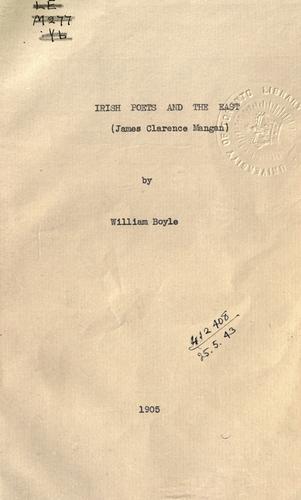 Cover for Irish poets and the East.