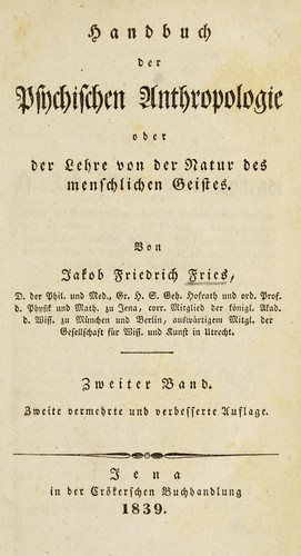 Cover for Handbuch der psychischen Anthropologie