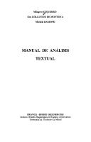Cover for Manuel d'analyse textuelle