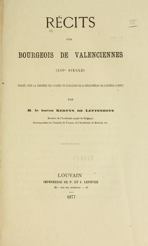 Cover for Récits d'un bourgeois de Valenciennes (14e siècle)