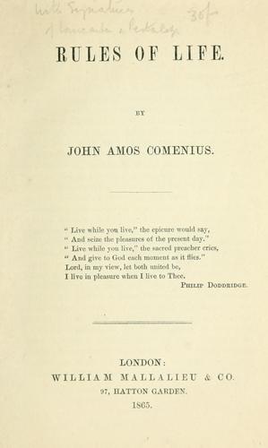 Cover for Rules of life.