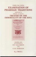 Cover for Examination of Pharisaic traditions =