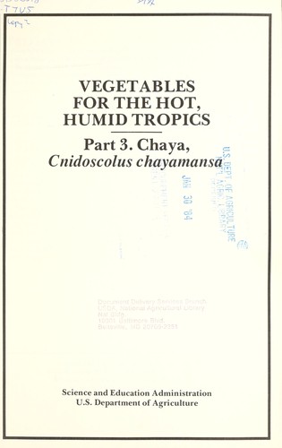 Cover for Chaya, Cnidoscolus chayamansa