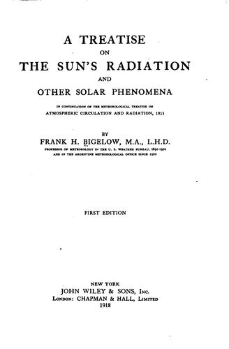 Cover for A treatise on the sun's radiation and other solar phenomena
