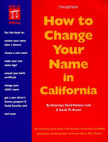 Cover for How to change your name in California