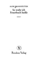 Cover for So wahr ich Feuerbach heisse