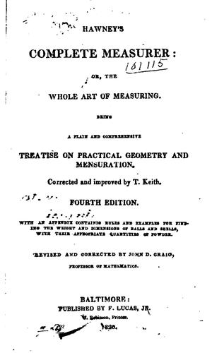 Cover for Hawney's Complete Measurer: Or, The Whole Art of Measuring. Being a Plain and Comprehensive ...