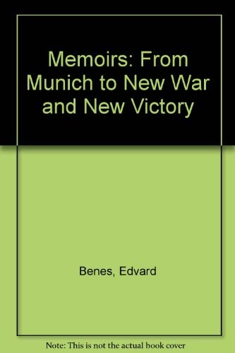 Cover for Memoirs of Dr. Eduard Beneš
