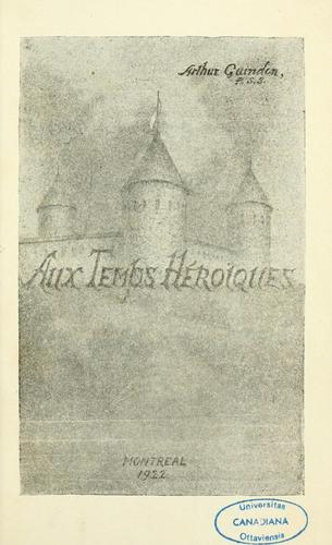Cover for Aux temps héroiques