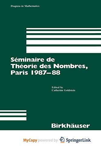Cover for Séminaire de Théorie des Nombres, Paris 1987-88