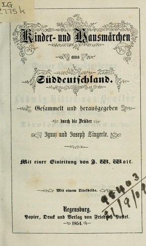 Cover for Kinder und Hausmarchen aus Süddeutschland