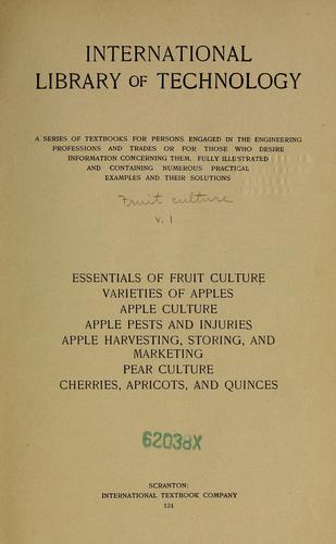 Cover for [Fruit culture]