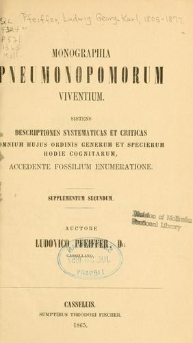 Cover for Monographia pneumonopomorum viventium ...