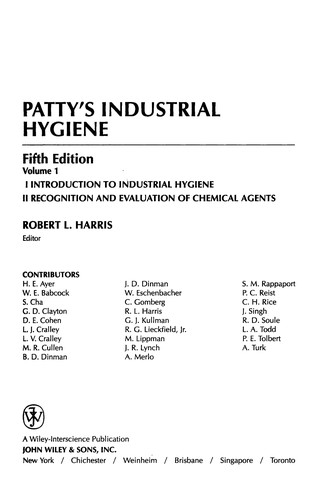 Cover for Patty's industrial hygiene