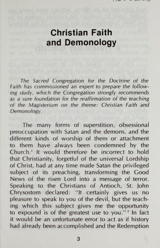 Cover for Christian faith and demonology