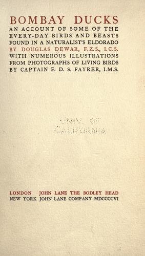Cover for Bombay ducks