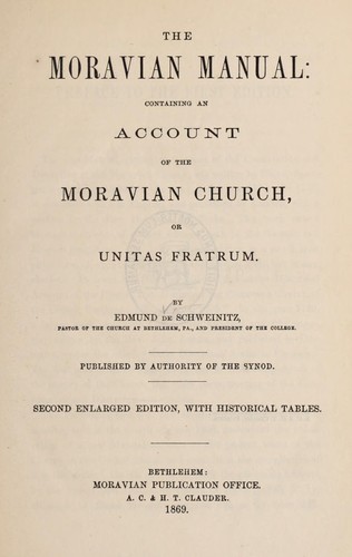 Cover for The Moravian manual