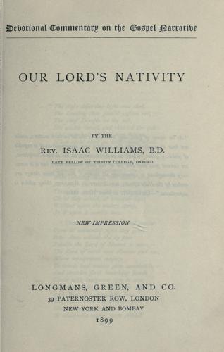 Cover for Our Lord's nativity
