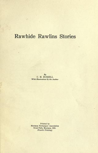 Cover for Rawhide Rawlins stories