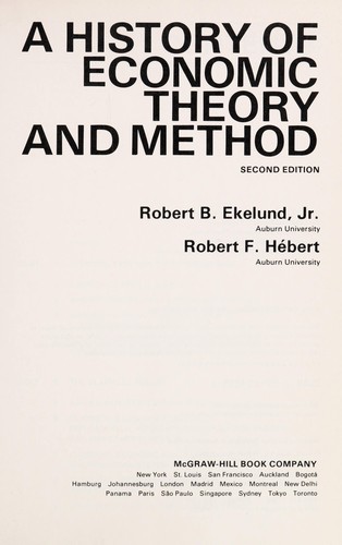 Cover for A history of economic theory and method