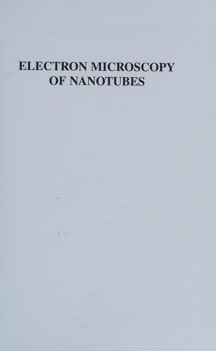 Cover for Electron microscopy of nanotubes
