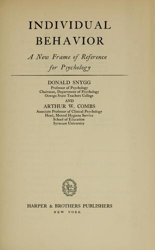 Cover for Individual behaviour