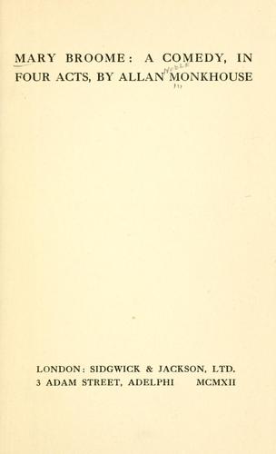 Cover for Mary Broome