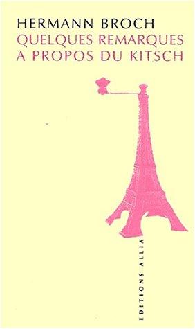 Cover for Quelques remarques a propos du kitsch