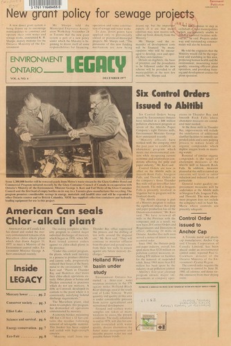 Cover for ENVIRONMENT ONTARIO - LEGACY