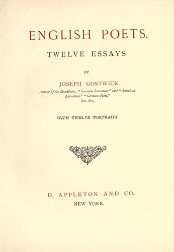 Cover for English poets.