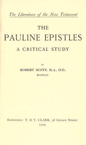Cover for The Pauline epistles