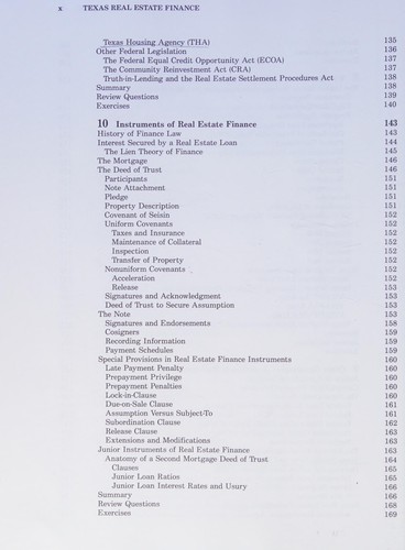 Cover for Texas real estate finance