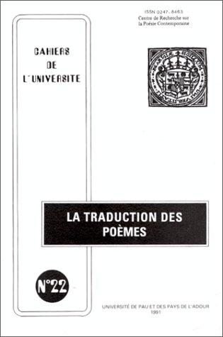 Cover for La Traduction des poèmes