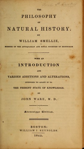 Cover for The philosophy of natural history
