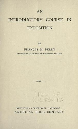 Cover for An introductory course in exposition