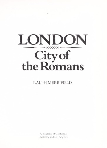 Cover for London, city of the Romans