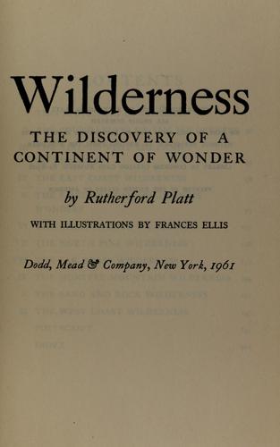 Cover for Wilderness, the discovery of a continent of wonder.