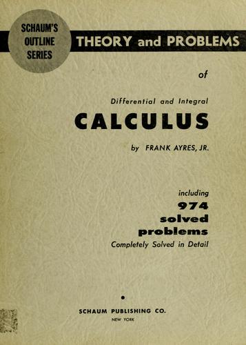 Cover for Schaum's outline of theory and problems of differential and integral calculus.