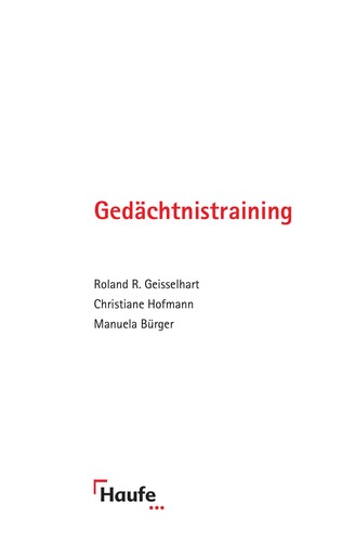 Cover for Geda chtnistraining