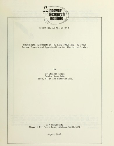 Cover for Countering terrorism in the late 1980s and the 1990s